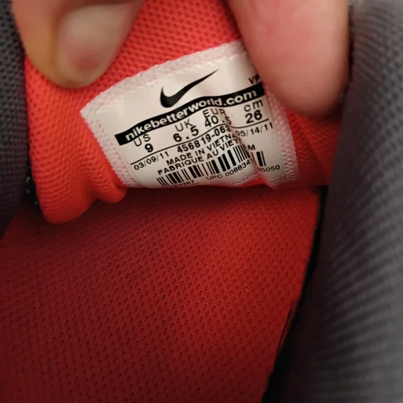 Nike Gray and Red Athletic Shoes - Picture 5 of 6